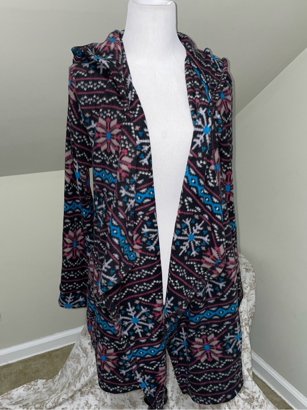 Original Cuddl Duds.. Hooded Open-Front Cardigan